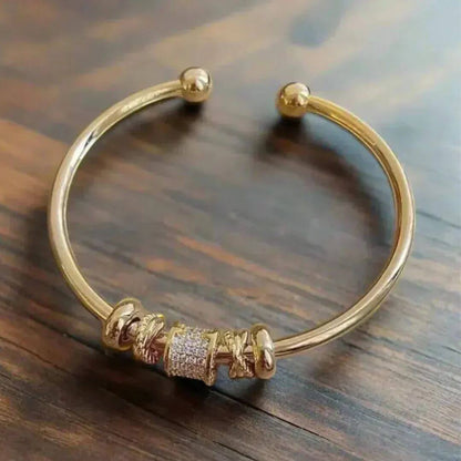 Gold Charm Beaded Cuff Bracelet Diane Jewelry