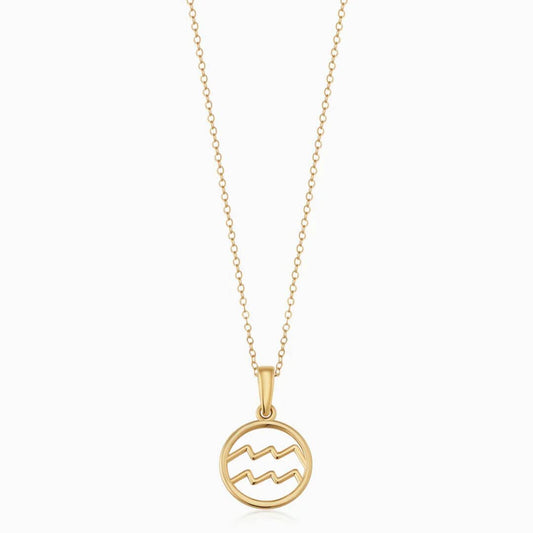 Gold Aquarius Zodiac Necklace - Diane Jewelry