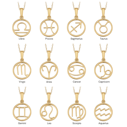 Gold Aquarius Zodiac Necklace - Diane Jewelry