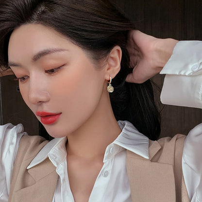 Gold Cat Eye Drop Earrings - Diane Jewelry