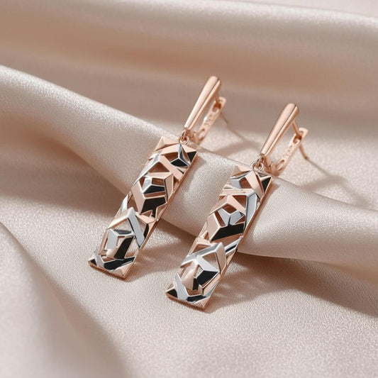 Geometric Gold Silver Drop Earrings Emma & Noah Jewelry