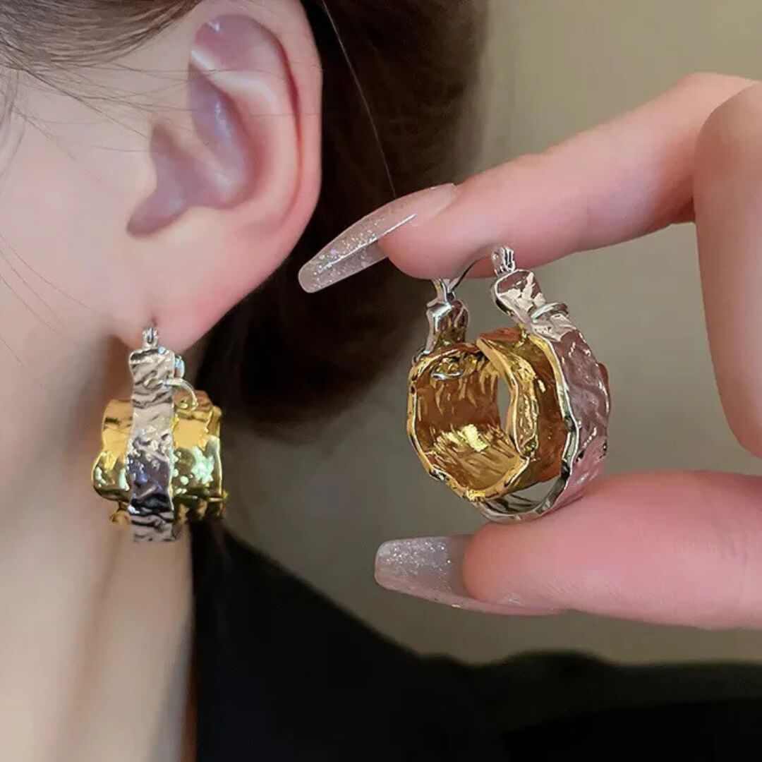 Statement Gold Silver Chunky Hoops - Diane Jewelry