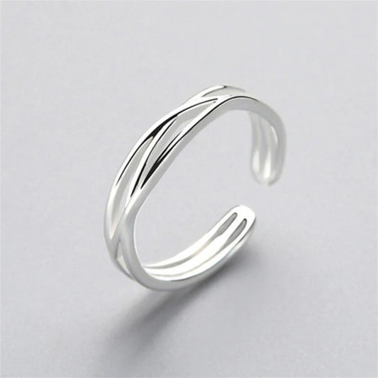 Sterling Silver Twist Adjustable Ring - Diane Jewelry