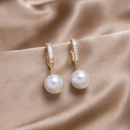 Elegant Bridal Pearl Dangle Earrings - Diane Jewelry