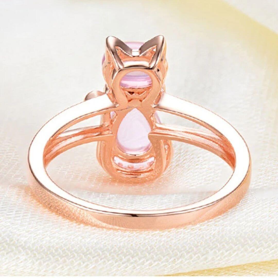 Pink Cat Rose Gold Ring - Diane Jewelry
