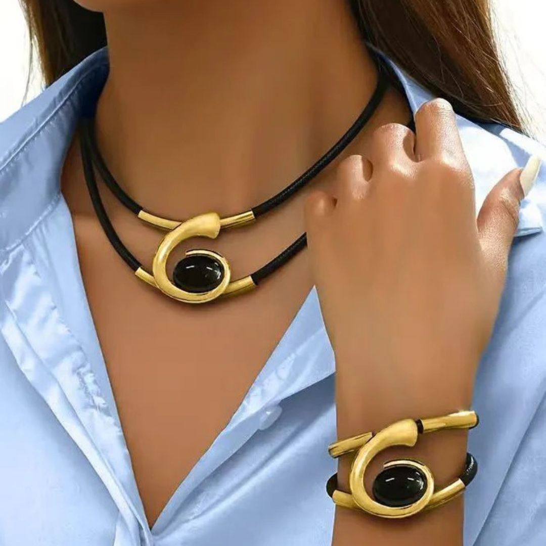 Black Gold Jewelry Set - Diane Jewelry