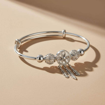 Silver Dreamcatcher Charm Bangle Bracelet Emma & Noah Jewelry