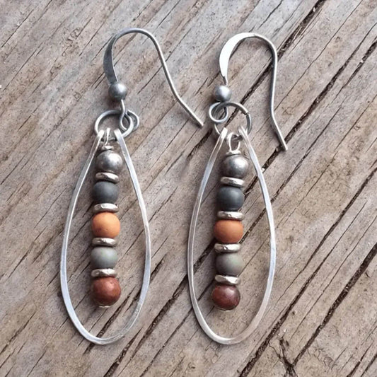 Boho Beaded Teardrop Dangle Earrings - Diane Jewelry