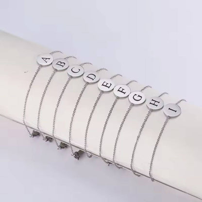 Minimalist Initial Coin Bracelet Gold - Diane Jewelry