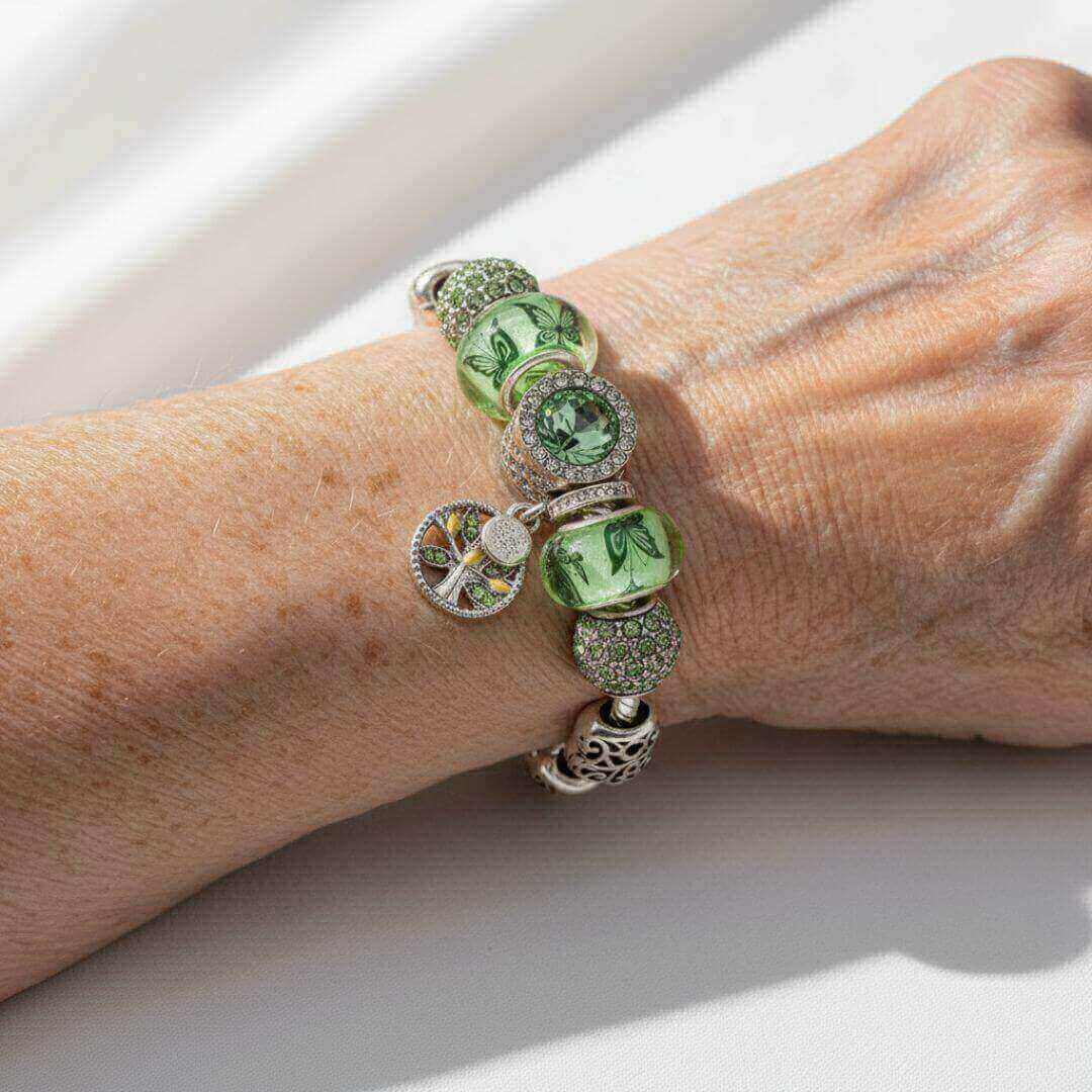 Green Charm Beaded Snake Bracelet Emma & Noah Jewelry