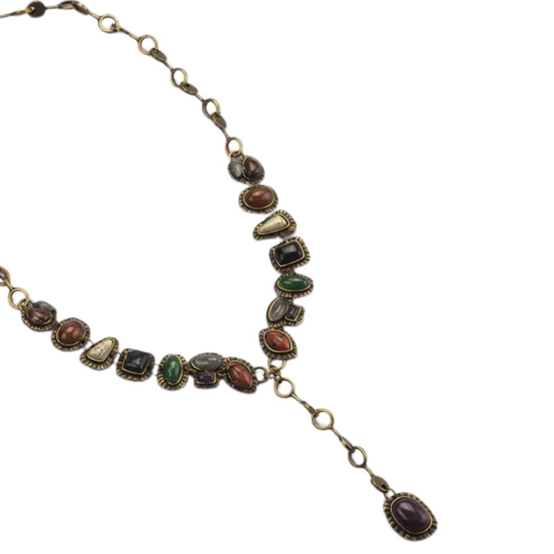 Vintage Gemstone Boho Statement Necklace - Diane Jewelry