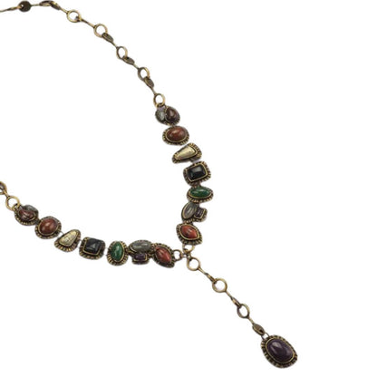 Vintage Gemstone Boho Statement Necklace - Diane Jewelry