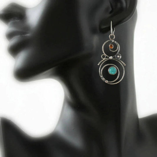 Boho Turquoise Artisan Drop Earrings - Diane Jewelry
