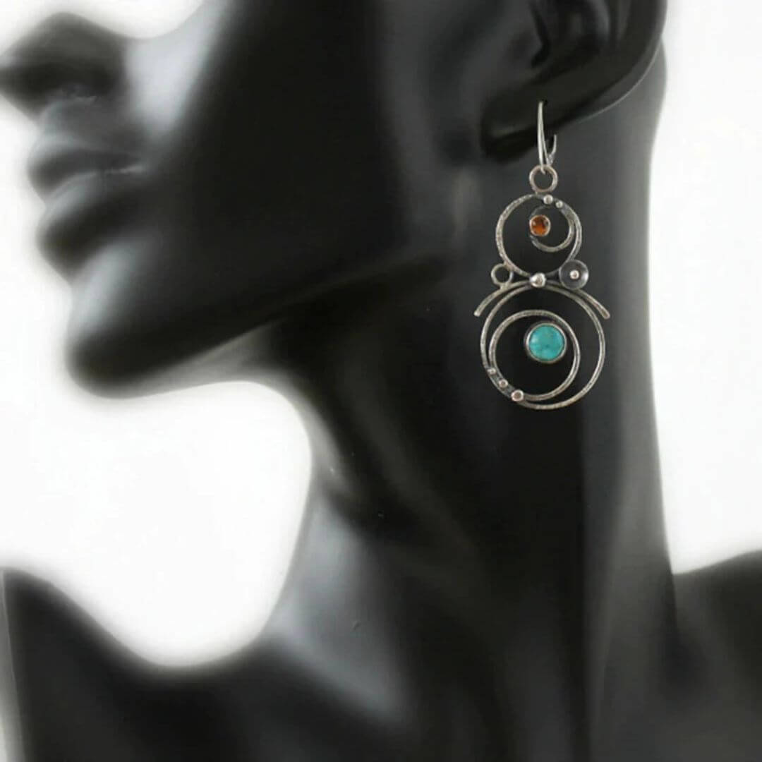 Boho Turquoise Artisan Drop Earrings - Diane Jewelry
