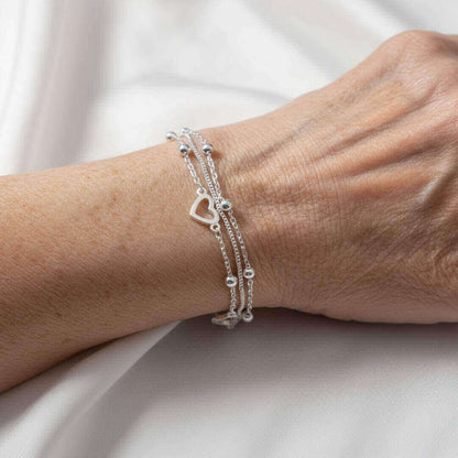 Dainty Silver Heart Chain Bracelet Emma & Noah Jewelry