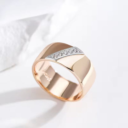 Two-Tone Rose Gold Band Ring - Diane Jewelry