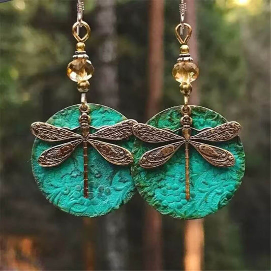 Boho Sunflower Turquoise Dangle Earrings - Diane Jewelry