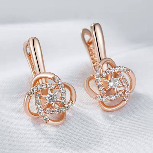 Rose Gold Celtic Star Earrings - Diane Jewelry
