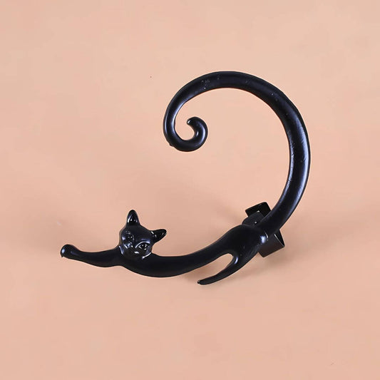 Silver Cat Adjustable Tail Earrings - Diane Jewelry