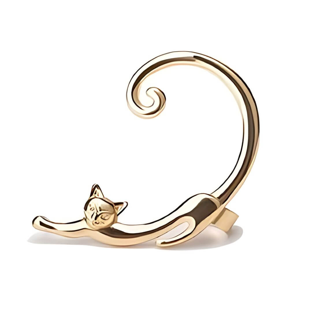 Silver Cat Adjustable Tail Earrings - Diane Jewelry
