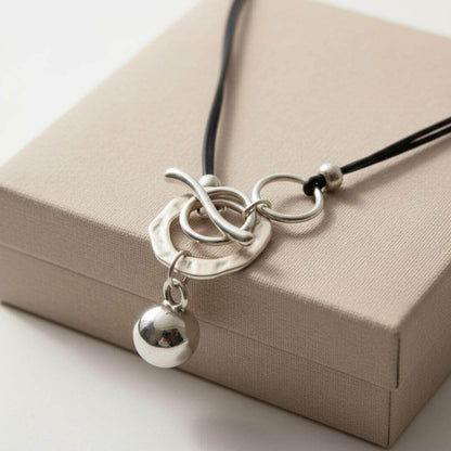 Silver Toggle Charm Pendant Necklace Emma & Noah Jewelry