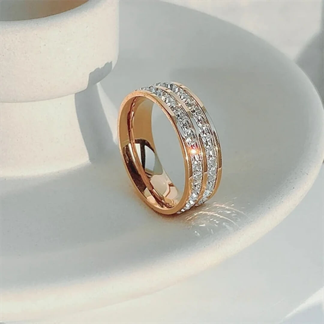 Rose Gold Diamond Wedding Band - Diane Jewelry