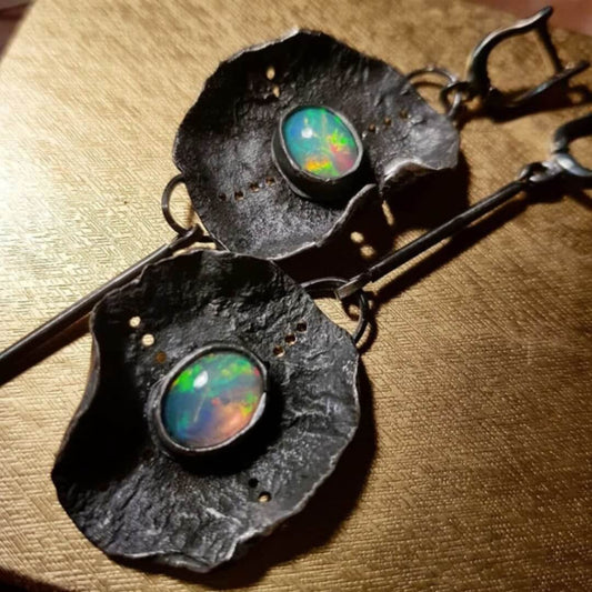Boho Opal Dangle Earrings - Diane Jewelry