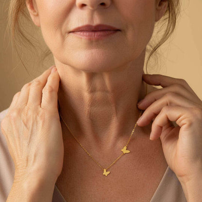 Gold Butterfly Pendant Necklace Women Emma & Noah Jewelry