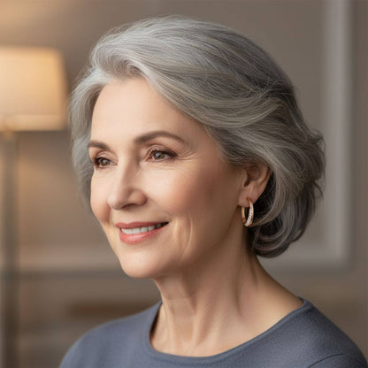 Gold Crystal Accent Hoop Earrings Emma & Noah Jewelry