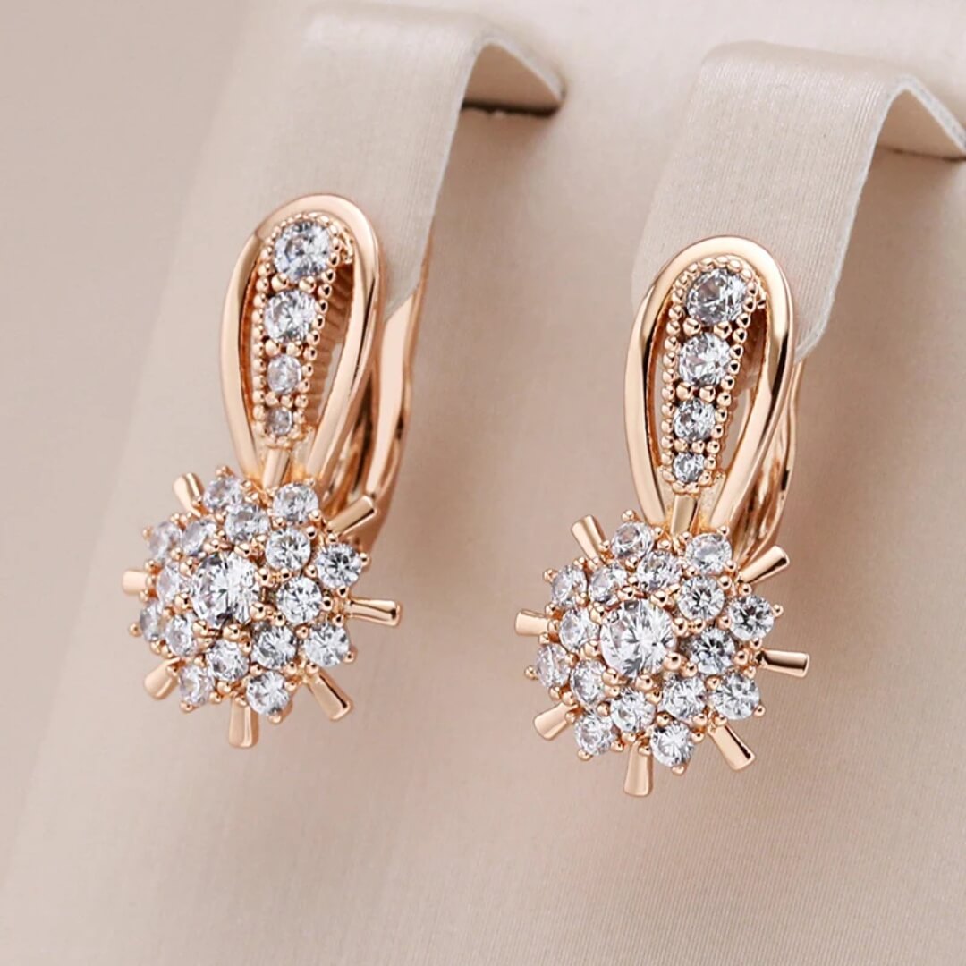 Rose Gold Crystal Stud Earrings - Diane Jewelry