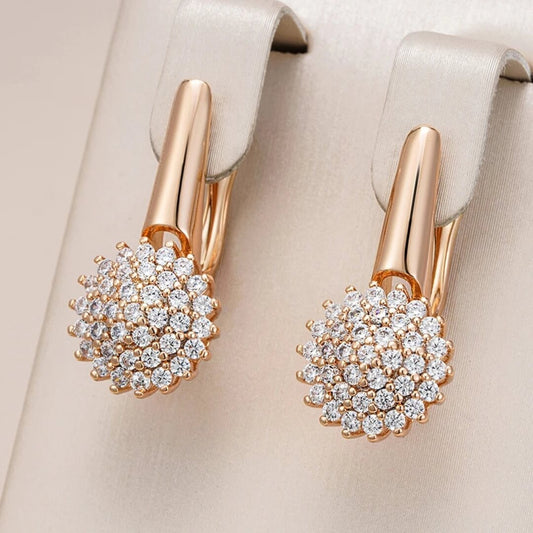 Gold Cluster Crystal Stud Earrings - Diane Jewelry