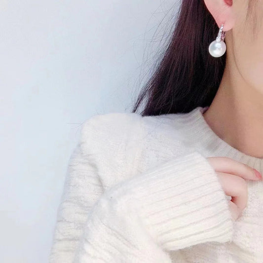 White Pearl Sterling Silver Earrings - Diane Jewelry