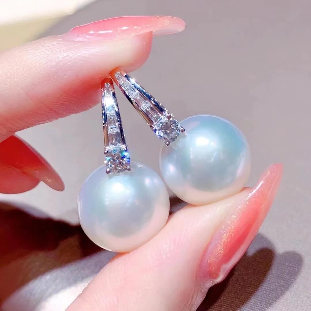 White Pearl Sterling Silver Earrings - Diane Jewelry