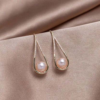 Elegant Pearl Teardrop Dangle Earrings - Diane Jewelry