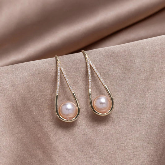 Elegant Pearl Teardrop Dangle Earrings - Diane Jewelry