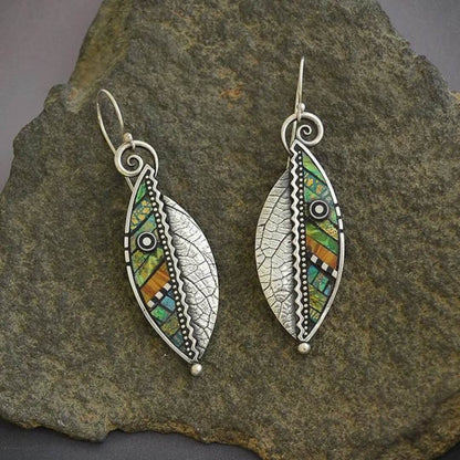 Bohemian Abstract Leaf Drop Earrings - Diane Jewelry
