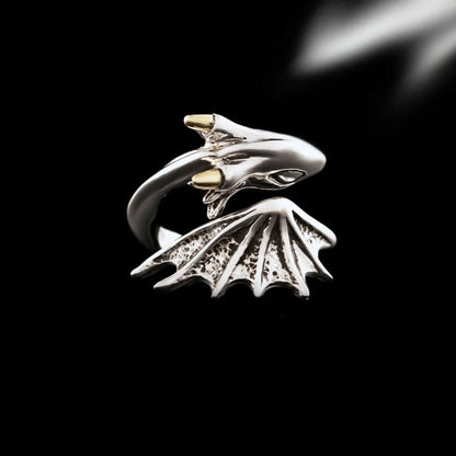 Adjustable Silver Dragon Wrap Ring - Diane Jewelry