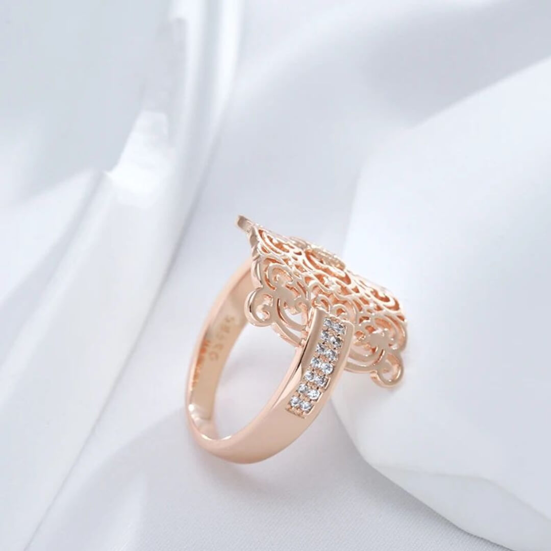 Rose Gold Vintage Filigree Ring - Diane Jewelry