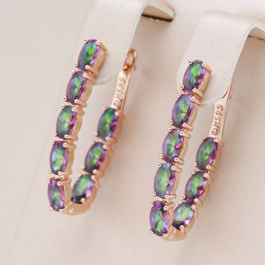 Rainbow Mystic Topaz Hoop Earrings - Diane Jewelry