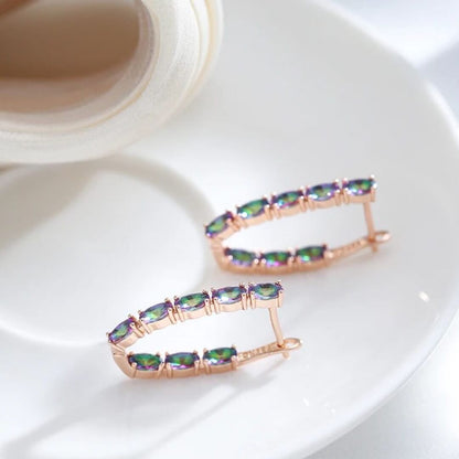 Rainbow Mystic Topaz Hoop Earrings - Diane Jewelry