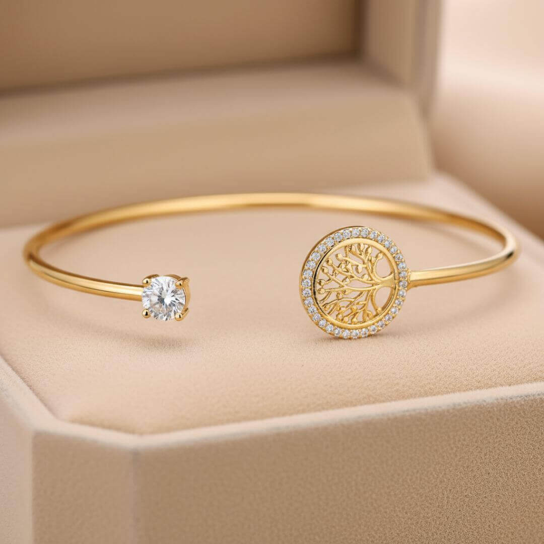 Silver Bangle Tree Symbol Bracelet Emma & Noah Jewelry