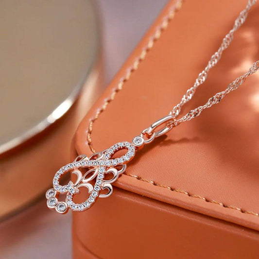 Rose Gold Crystal Filigree Necklace - Diane Jewelry