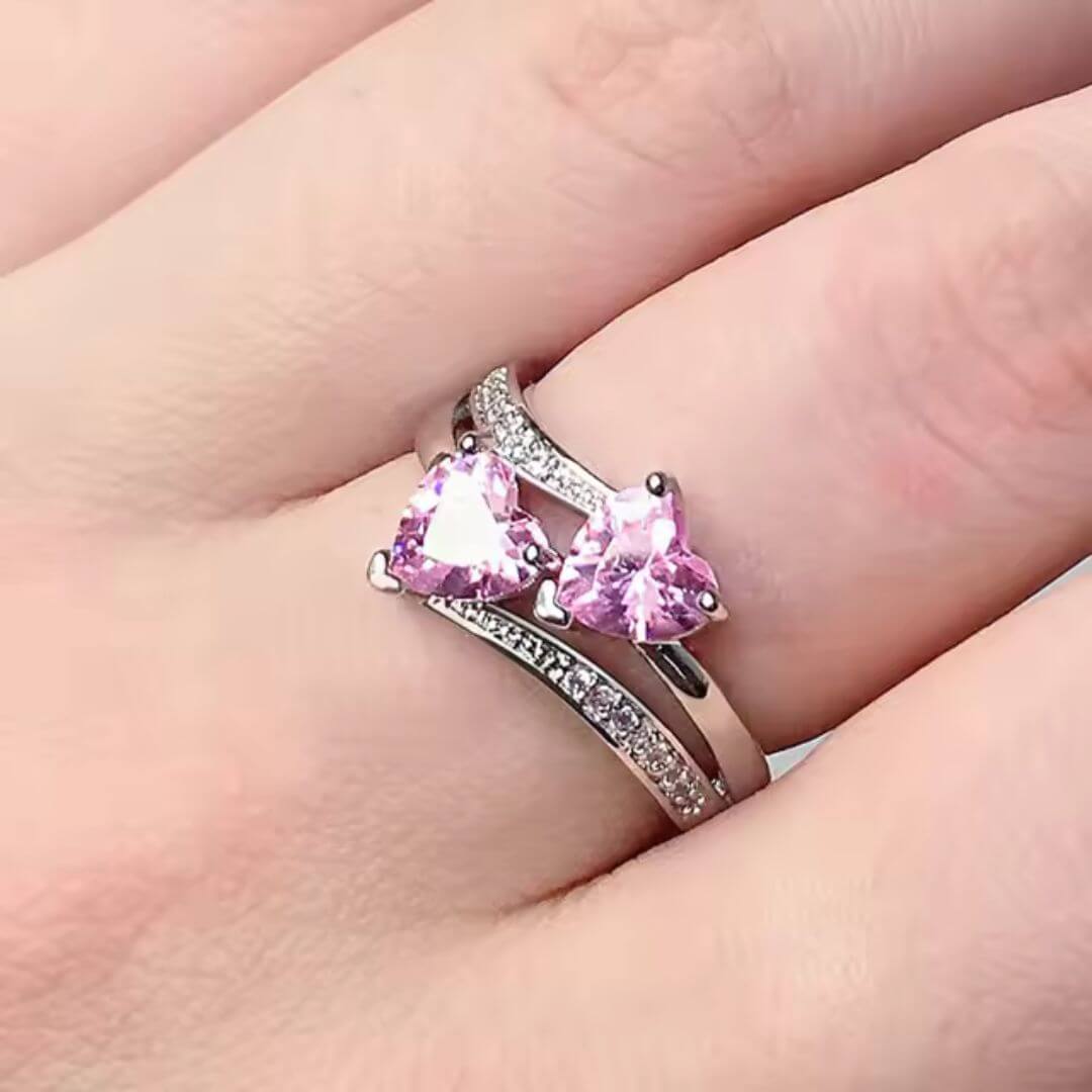 Purple Heart Crystal Promise Ring - Diane Jewelry