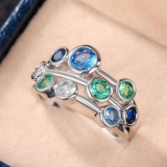 Colorful Gemstone Multi Stone Ring - Diane Jewelry