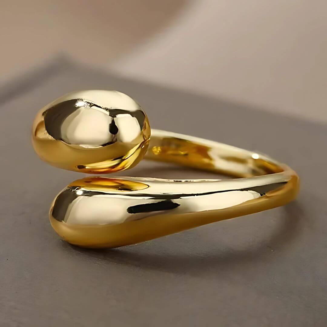 Gold Abstract Adjustable Wrap Ring - Diane Jewelry