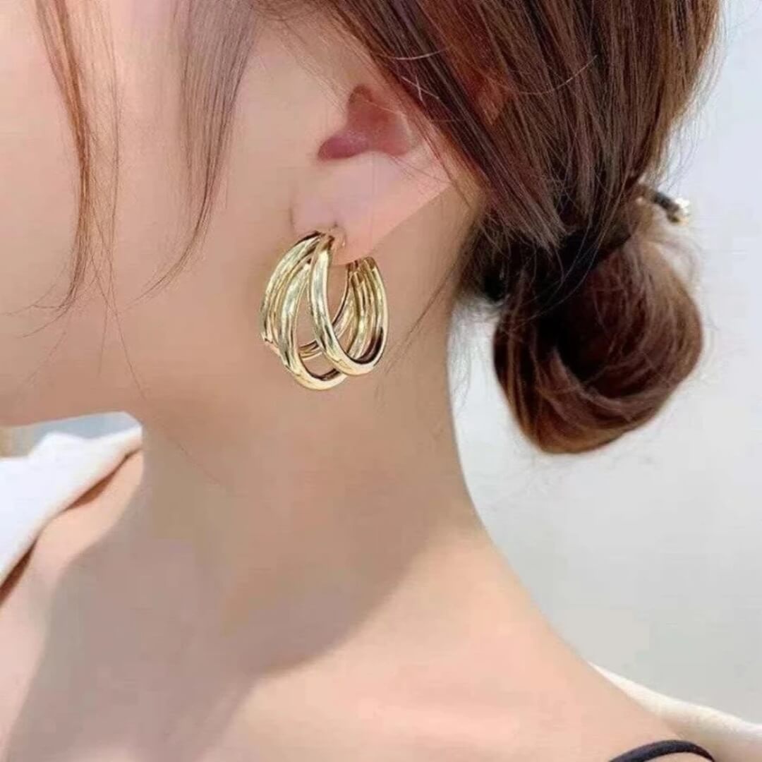 Chunky Gold Hoop Earrings - Diane Jewelry