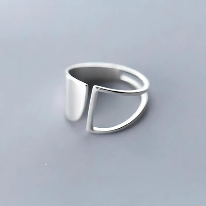 Minimalist Geometric Silver Ring - Diane Jewelry