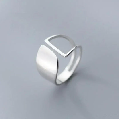 Minimalist Geometric Silver Ring - Diane Jewelry