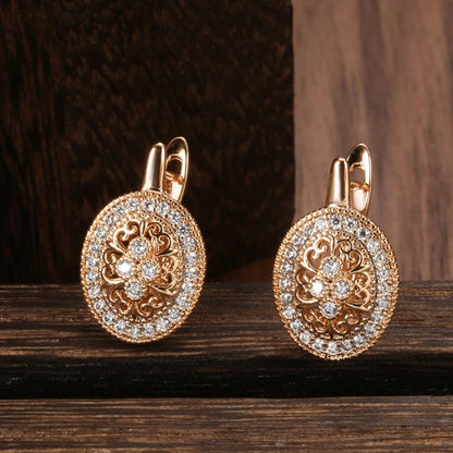 Vintage Gold Crystal Earrings - Diane Jewelry