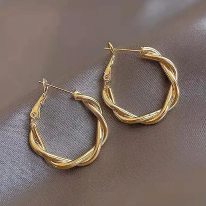 Twisted Gold Hoop Earrings - Diane Jewelry